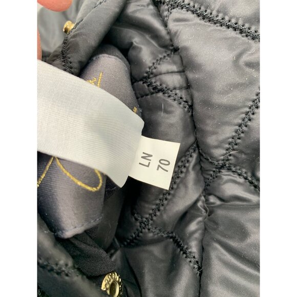 Jaannu Womans XL Reversible Puffer Vest Black / BLK / WHT Flowers Pockets - Picture 9 of 14